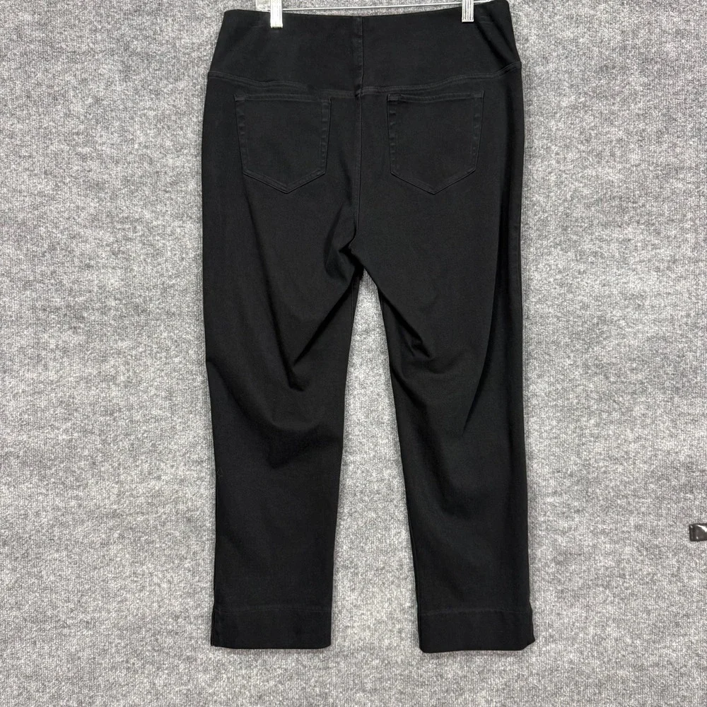 J Jill Wearever Pants Womens Large Black Straight Leg Pull On Stretch Twill